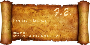 Foris Etelka névjegykártya